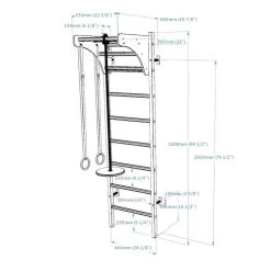 BenchK 211 + A076 Swedish Ladder For Kids With Gymnastic Accessories -Sports and Fitness Shop BenchK 211WA204 04
