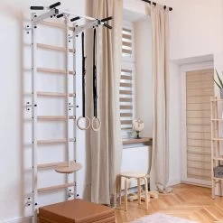 BenchK 721 + A076 Wall Bars With Accessories -Sports and Fitness Shop BenchK 311W White Wall bar with 1