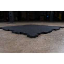 Body Solid Body-Solid Tools Interlocking Rubber Flooring (Black) -Sports and Fitness Shop Body SolidToolsInterlockingRubberFlooring Black TopSideView