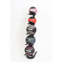 York Barbell Medicine Ball Display Stand – Vertical 8 York Barbell Medicine Ball Display Stand – Vertical -Sports and Fitness Shop MedicineBallDisplayStand VerticalFrontViewWithMedicineBalls